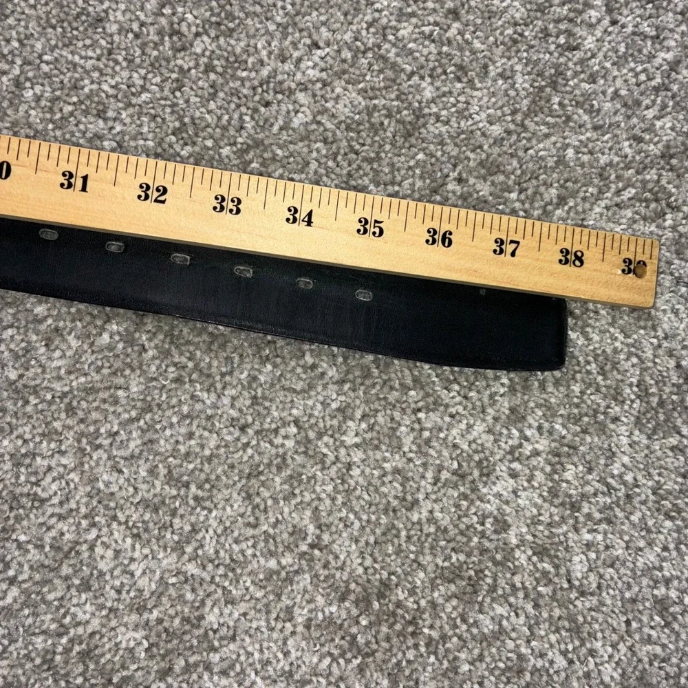 Mens Black/Pewter Patent‎ Leather Reversible Belt Size 34 Utility Grunge Casual